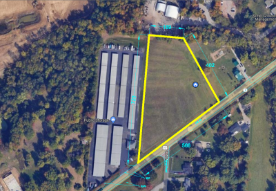 aerial view of land with lot